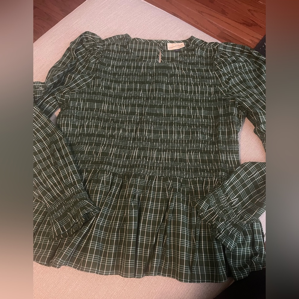 Green Smocked Top